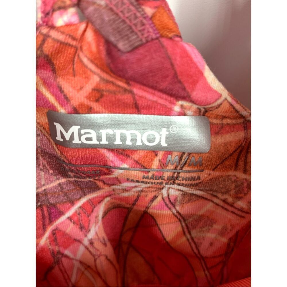 Marmot Women's Geometric Sleeveless Shelf Bra Racerback Taryn Dress Red Orange M - Picture 3 of 9